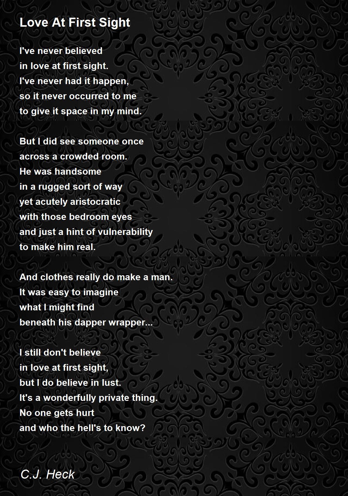 Love At First Sight Love At First Sight Poem by Cj Heck