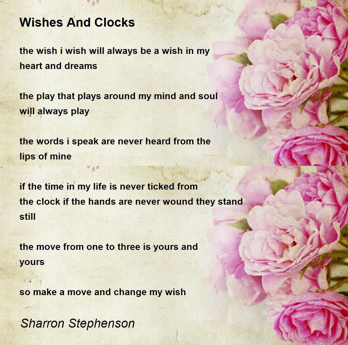 Wishes And Clocks by Sharron Stephenson Wishes And Clocks Poem