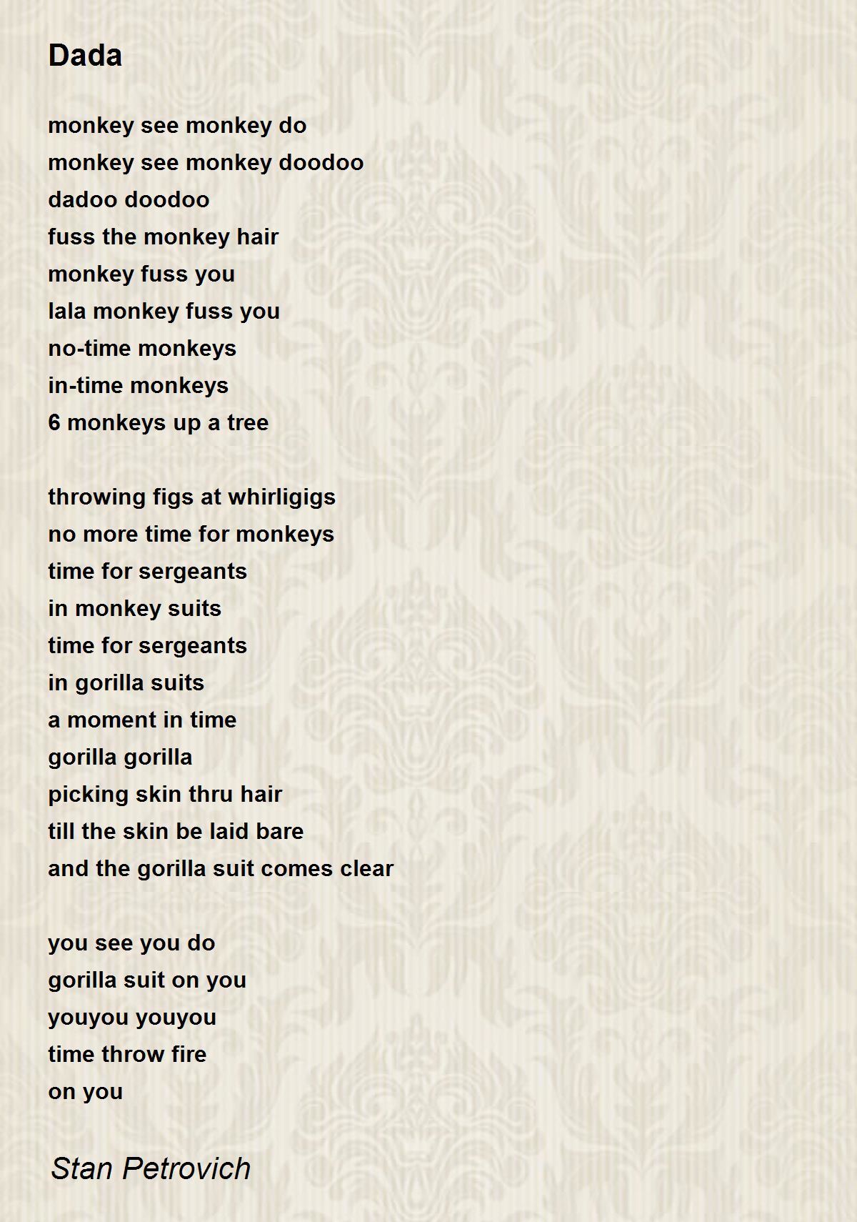 Dada Dada Poem by Stan Petrovich