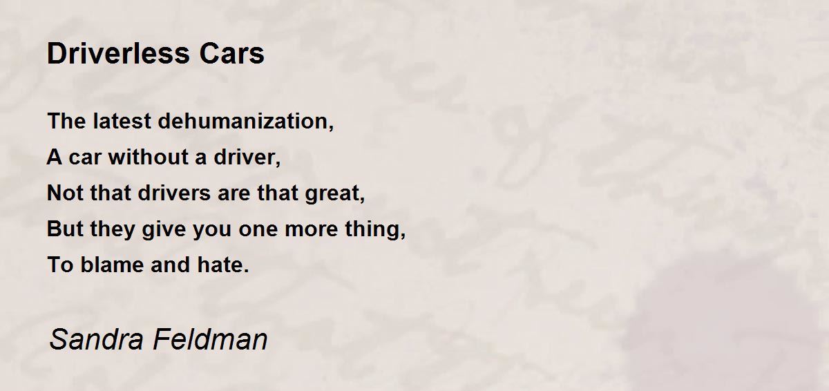 Driverless Cars Driverless Cars Poem by Sandra Feldman