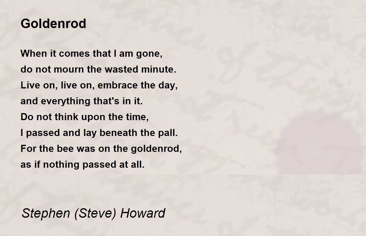 Goldenrod Goldenrod Poem by Steve Howard