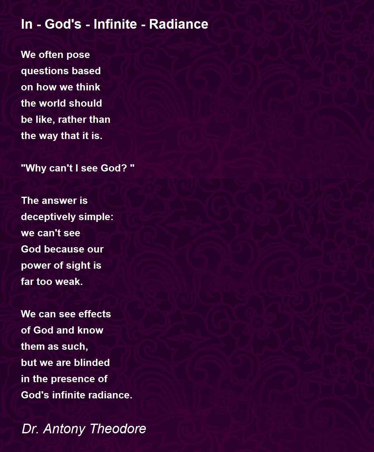 In God's Infinite Radiance In God's Infinite Radiance