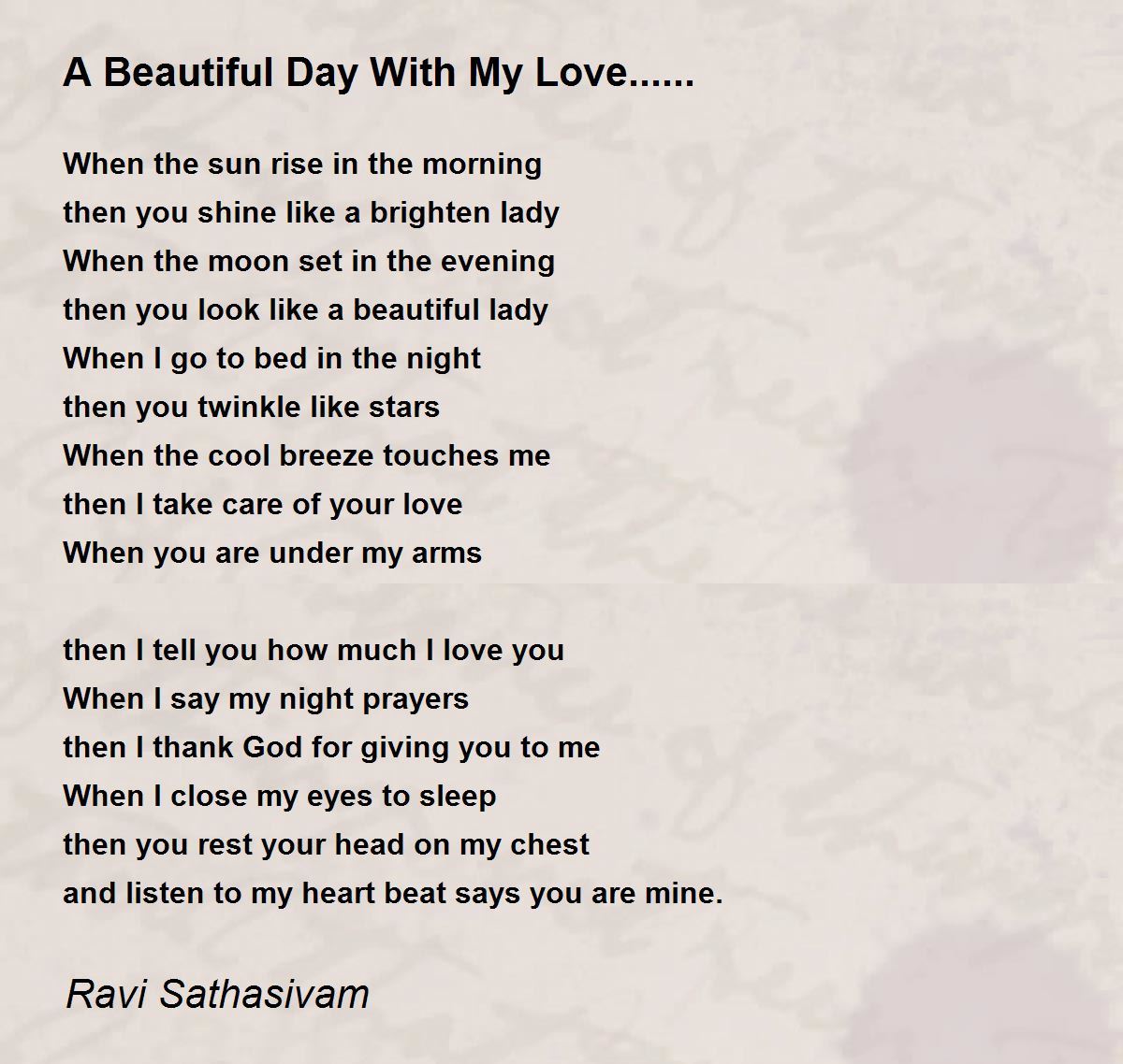 A beautiful love poem