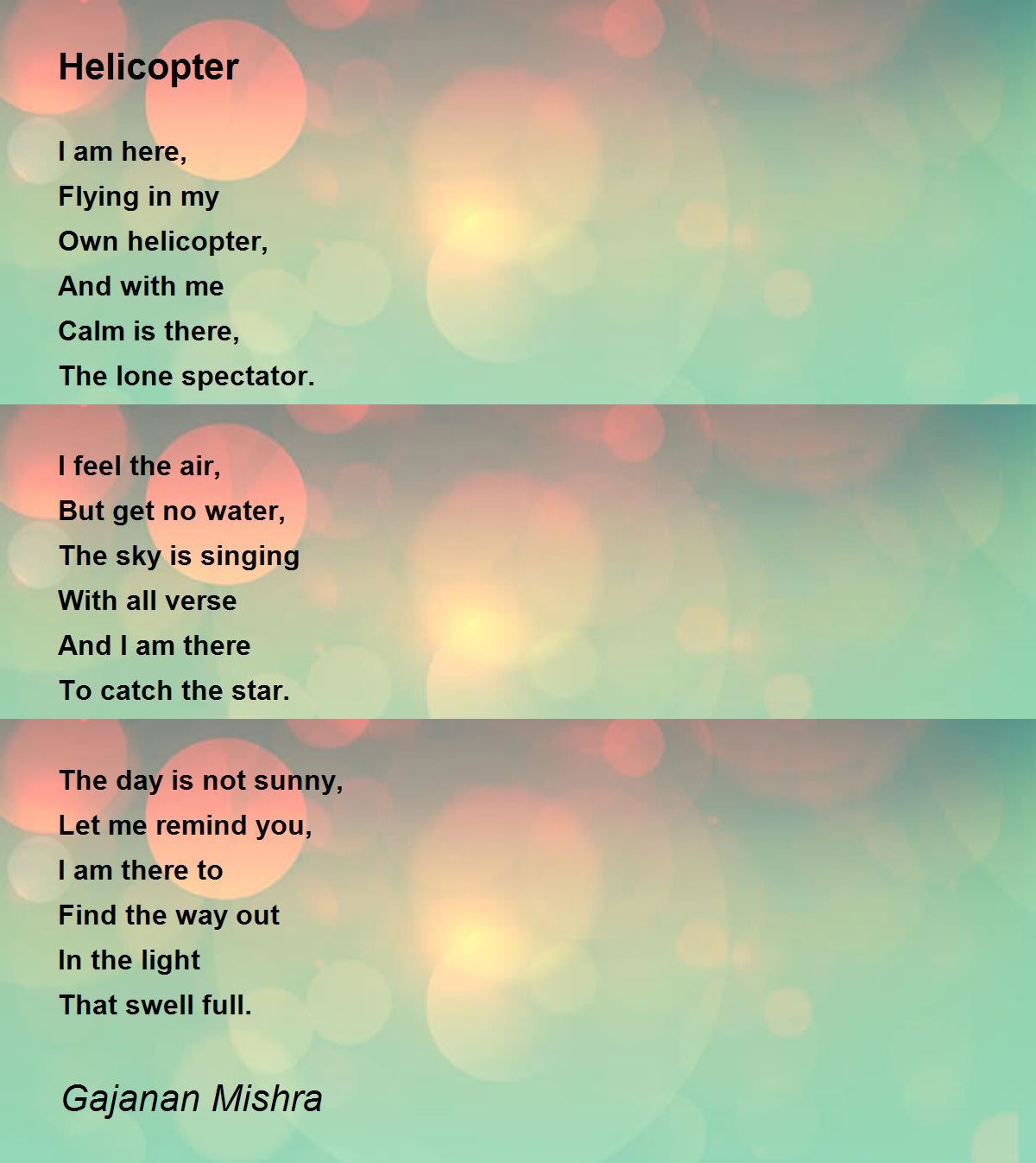 Helicopter Helicopter Poem by Gajanan Mishra