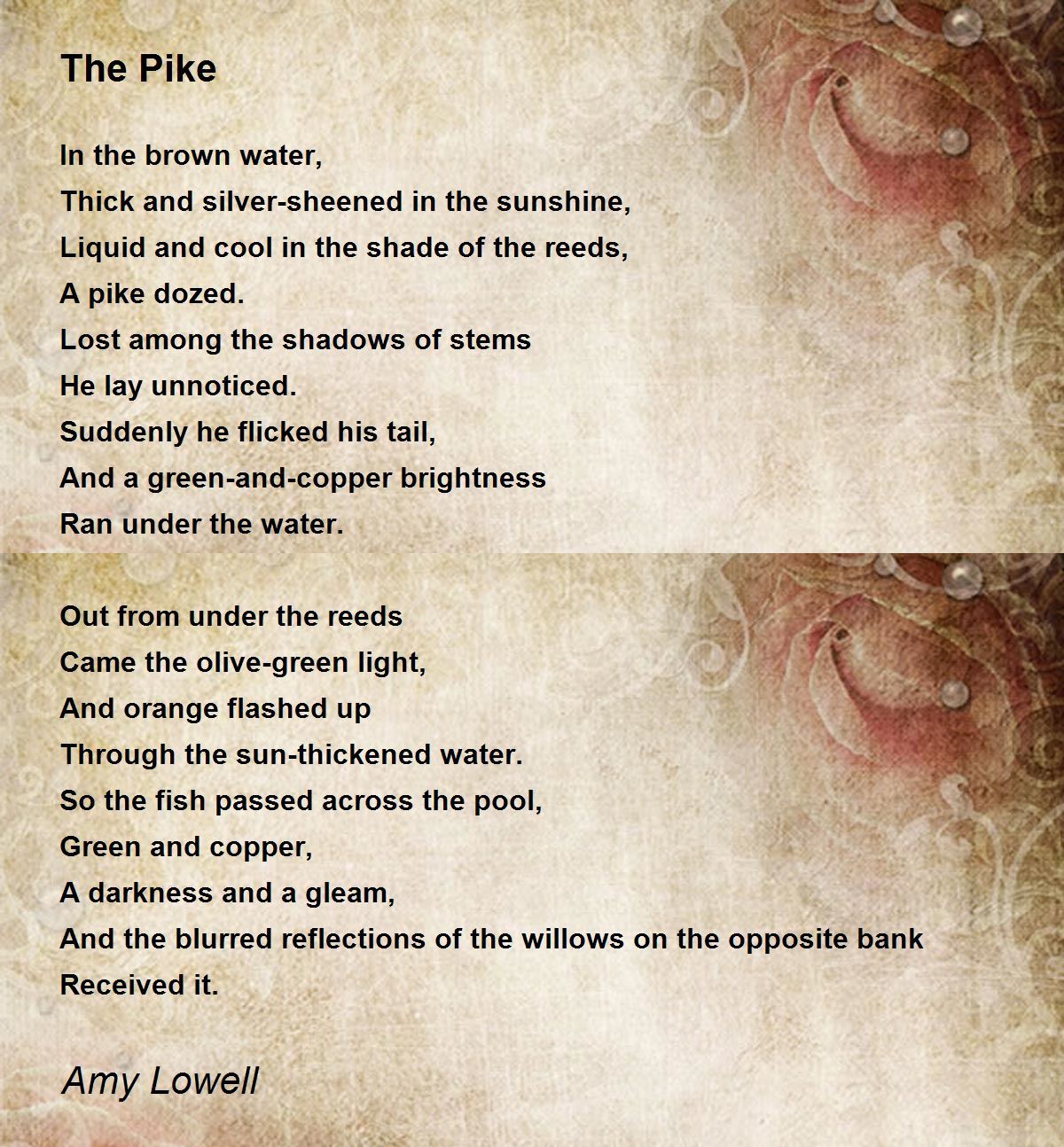 The Pike Poem by Amy Lowell - Poem Hunter