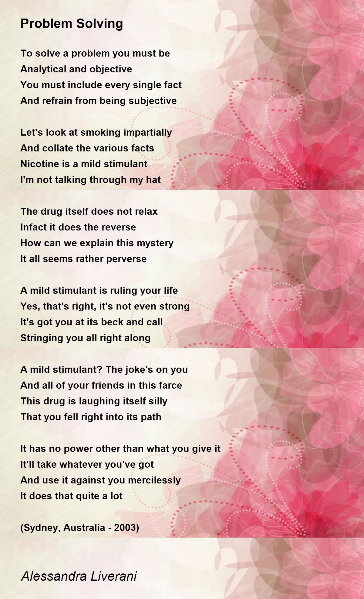 Poem about problem solving in math image