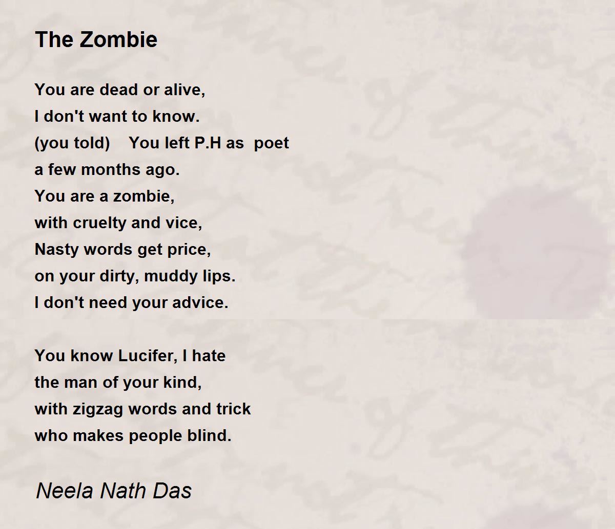 The Zombie The Zombie Poem by Neela Nath Das
