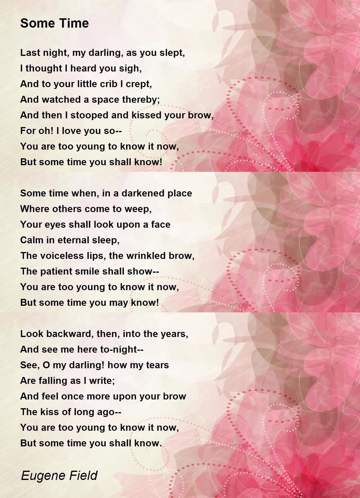 Some Time Some Time Poem by Eugene Field