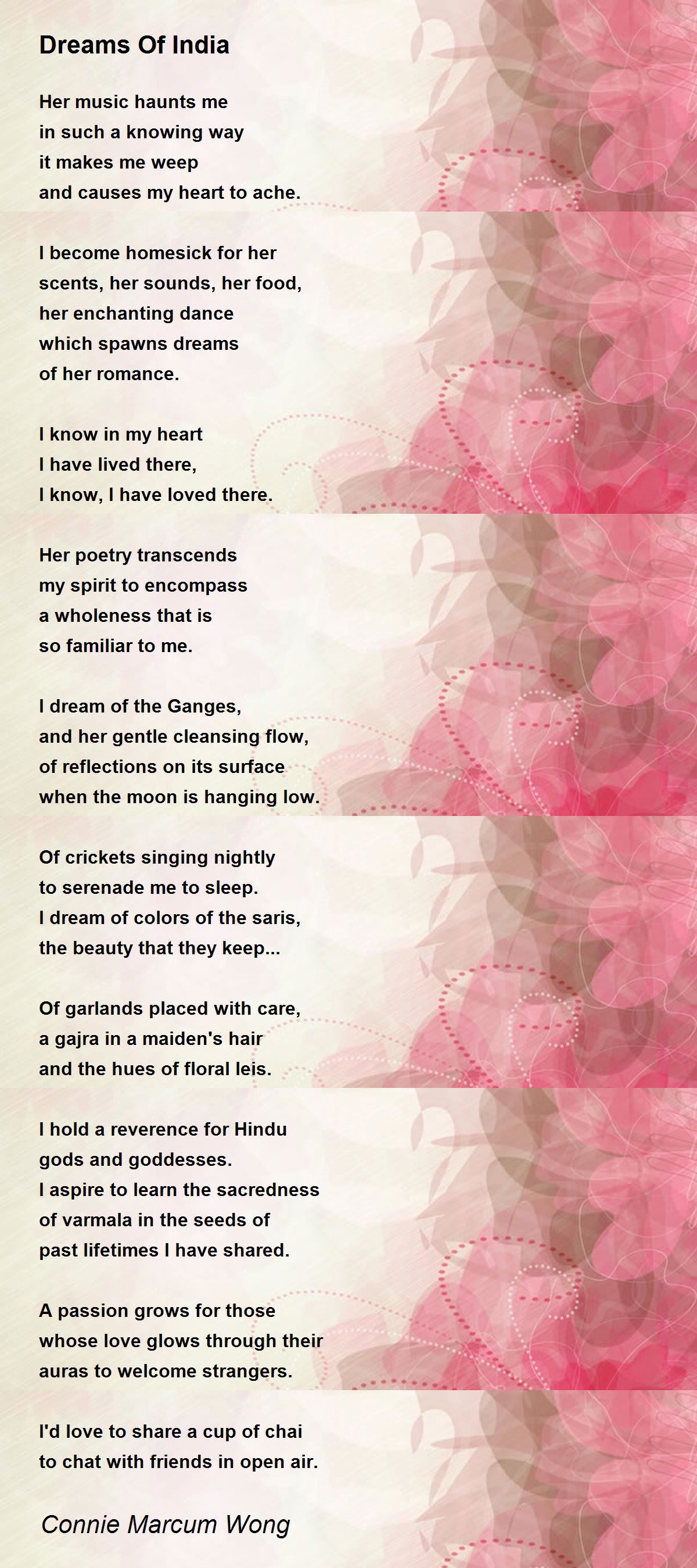 Dreams Of India Dreams Of India Poem By Connie Marcum Wong