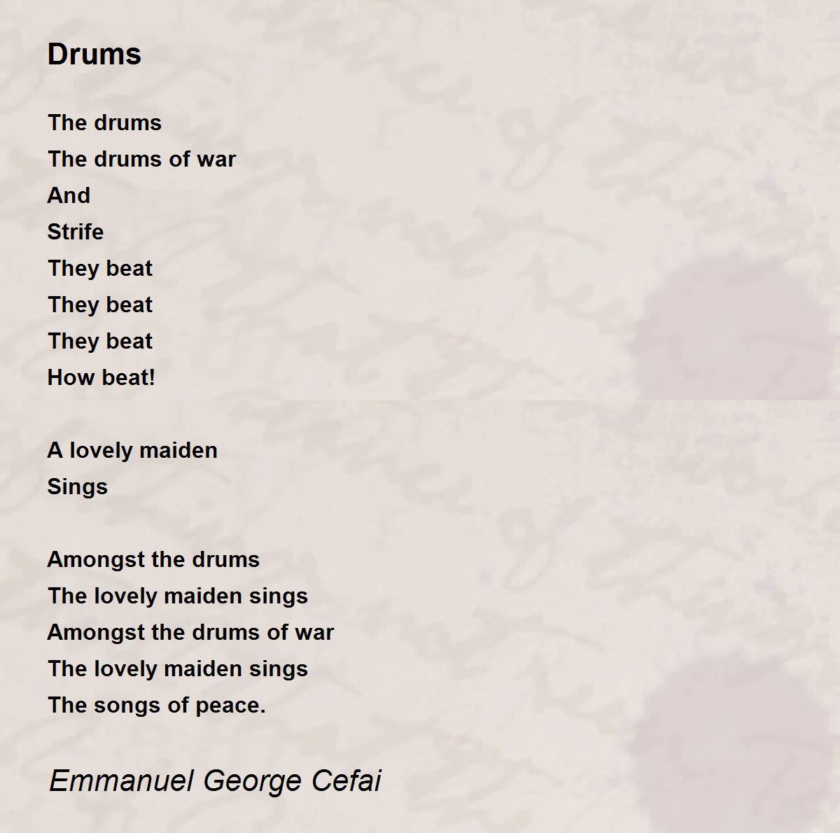 Drums Poem by Emmanuel Cefai Poem Hunter