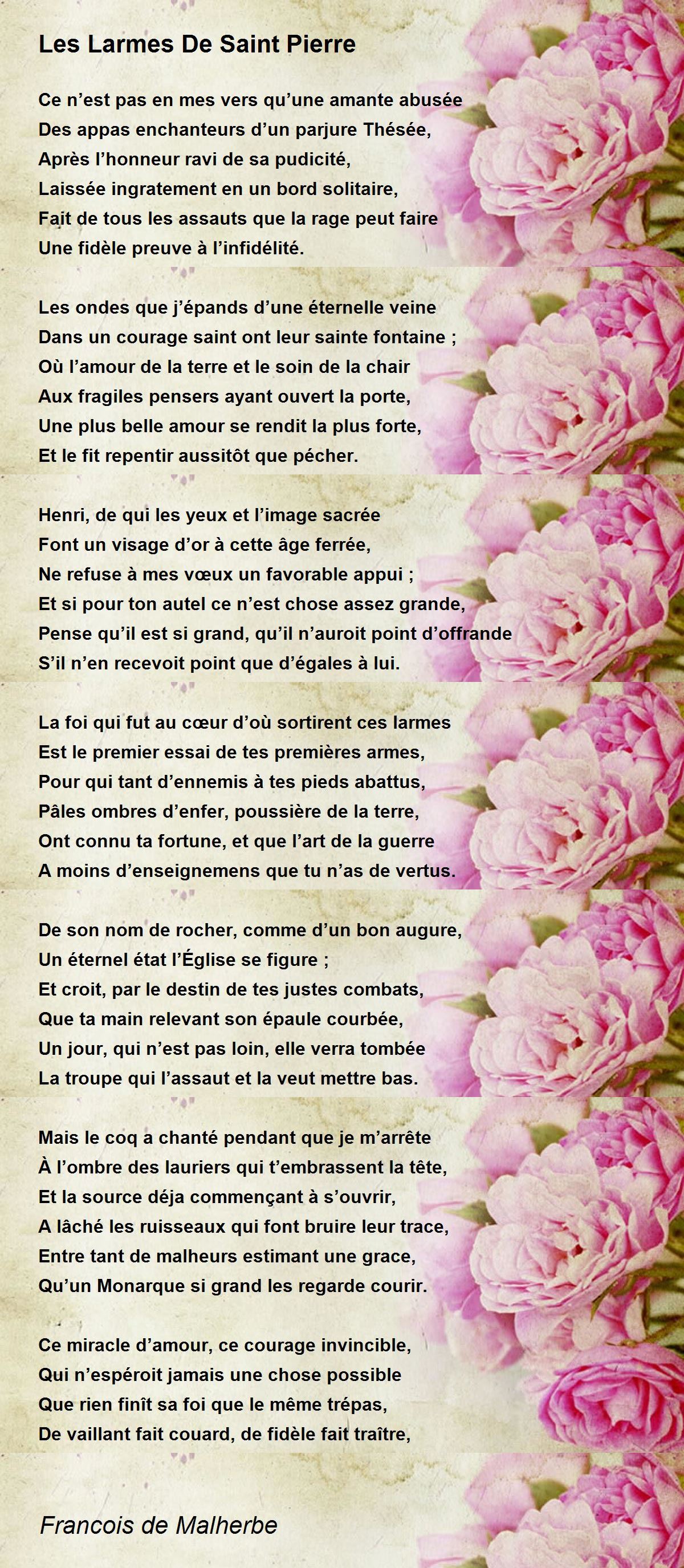 Les Larmes De Saint Pierre Les Larmes De Saint Pierre Poem by