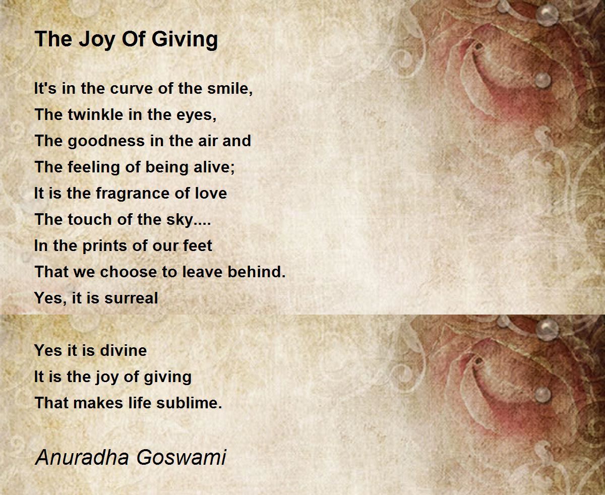 short essay on joy of giving