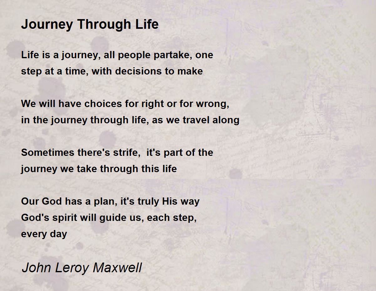 poem about journey in life