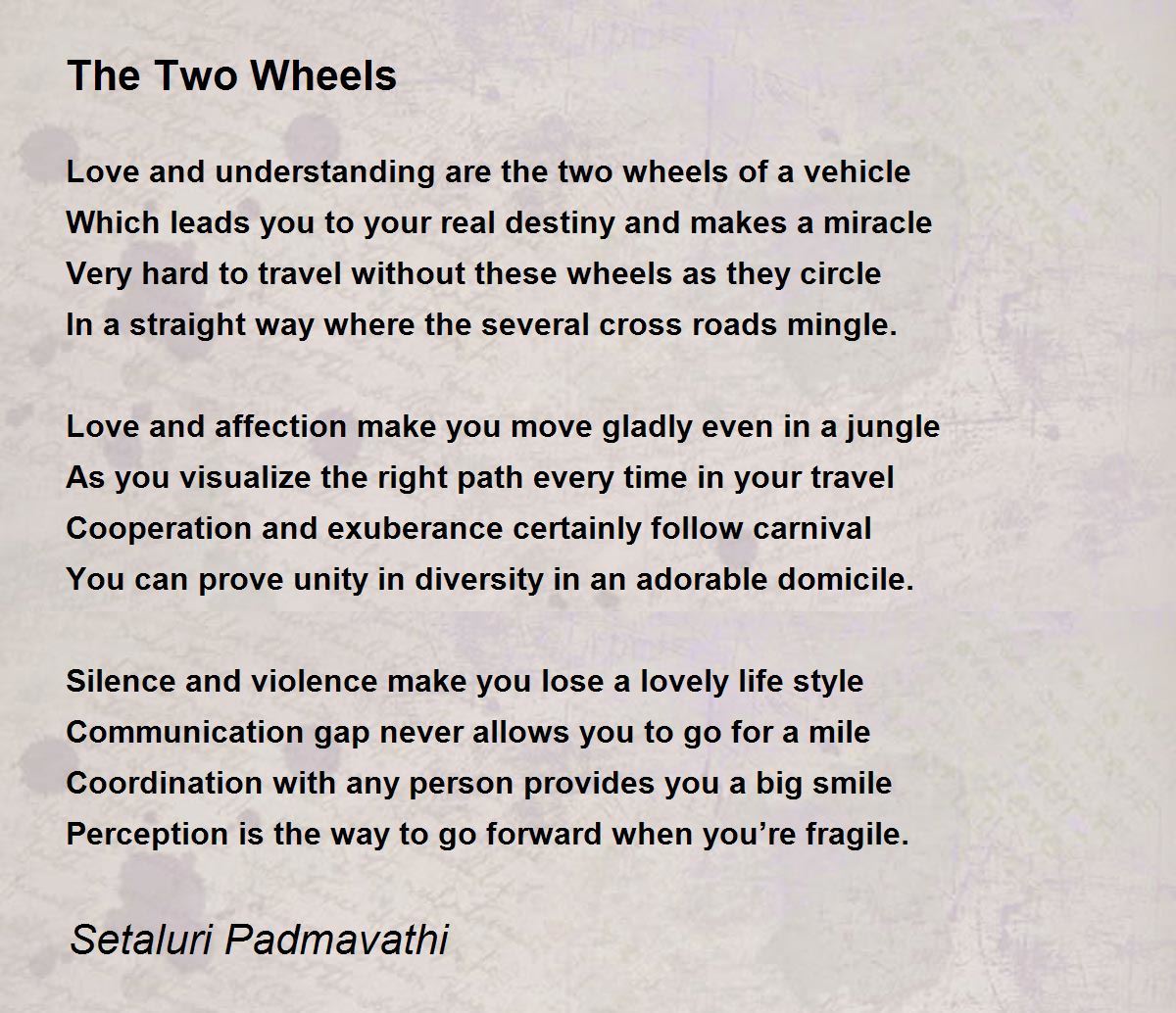The Two Wheels The Two Wheels Poem by Setaluri Padmavathi