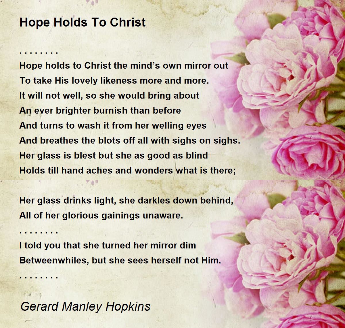 Hope Holds To Christ Poem by Gerard Manley Hopkins Poem Hunter