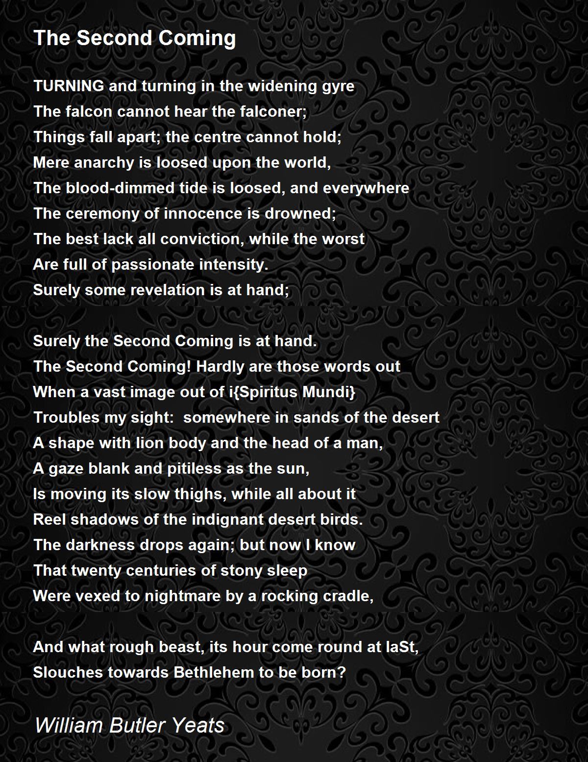 the second coming poem by william butler yeats