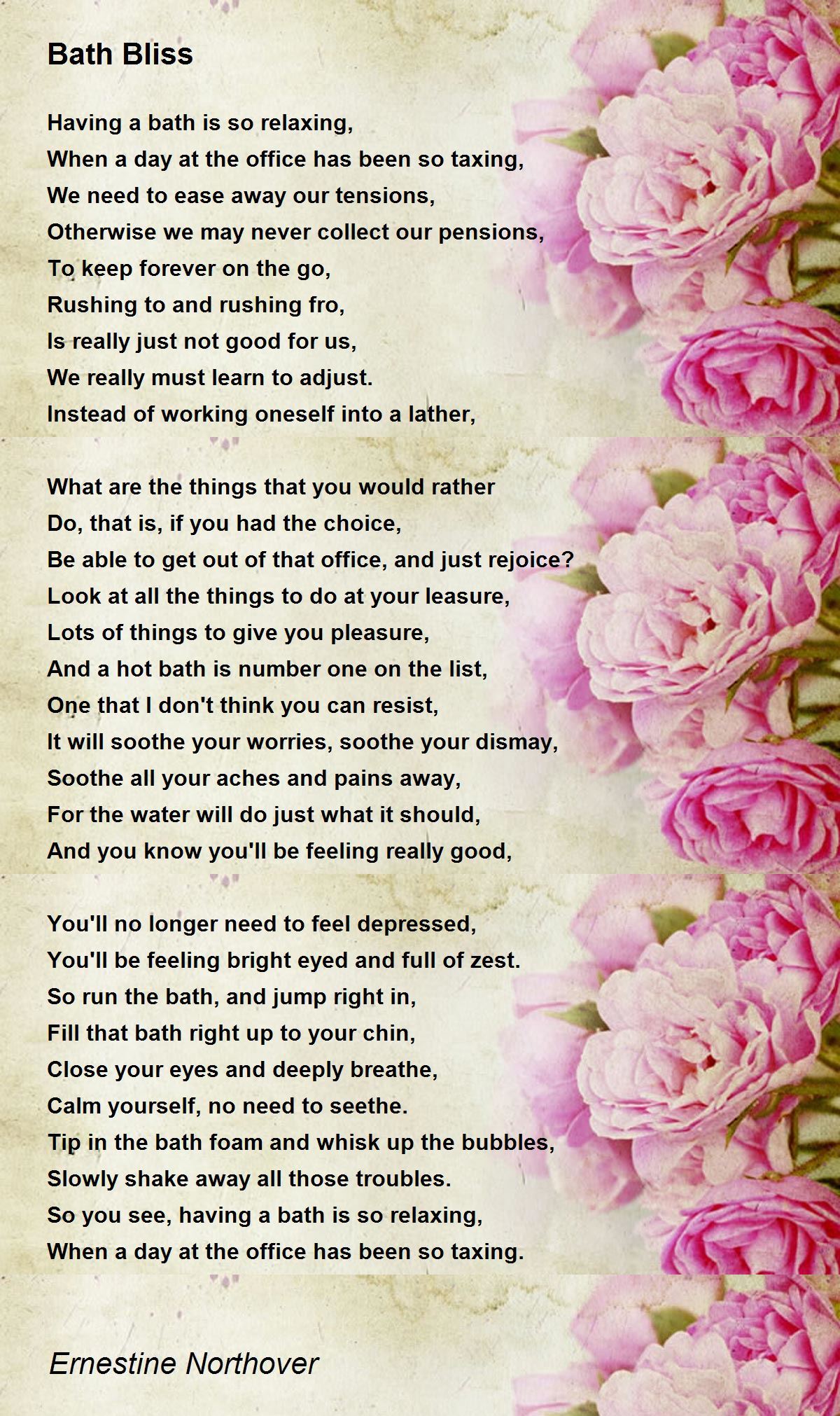 Bath Bliss Bath Bliss Poem by Ernestine Northover