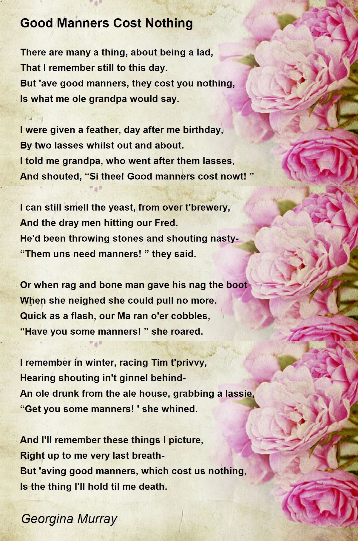 Good Manners Poem