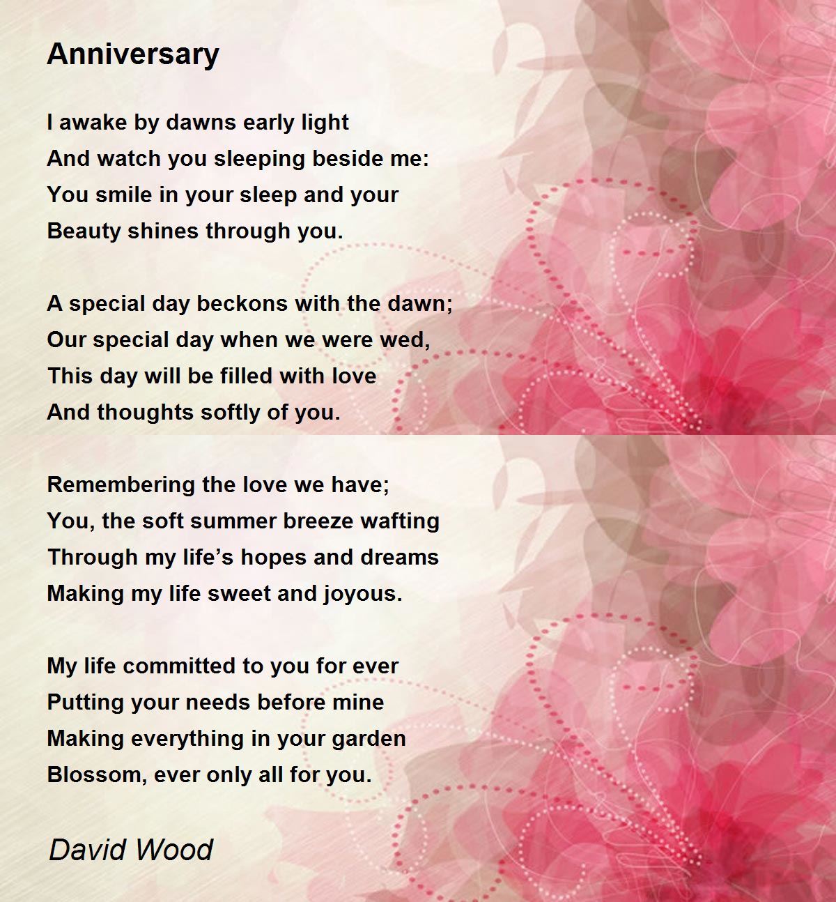 Anniversary Poem by David Wood - Poem Hunter