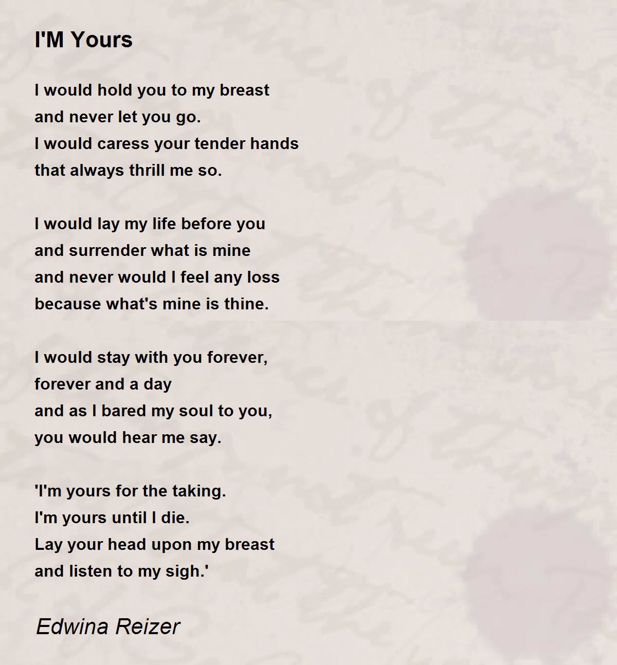 Your mine forever poems