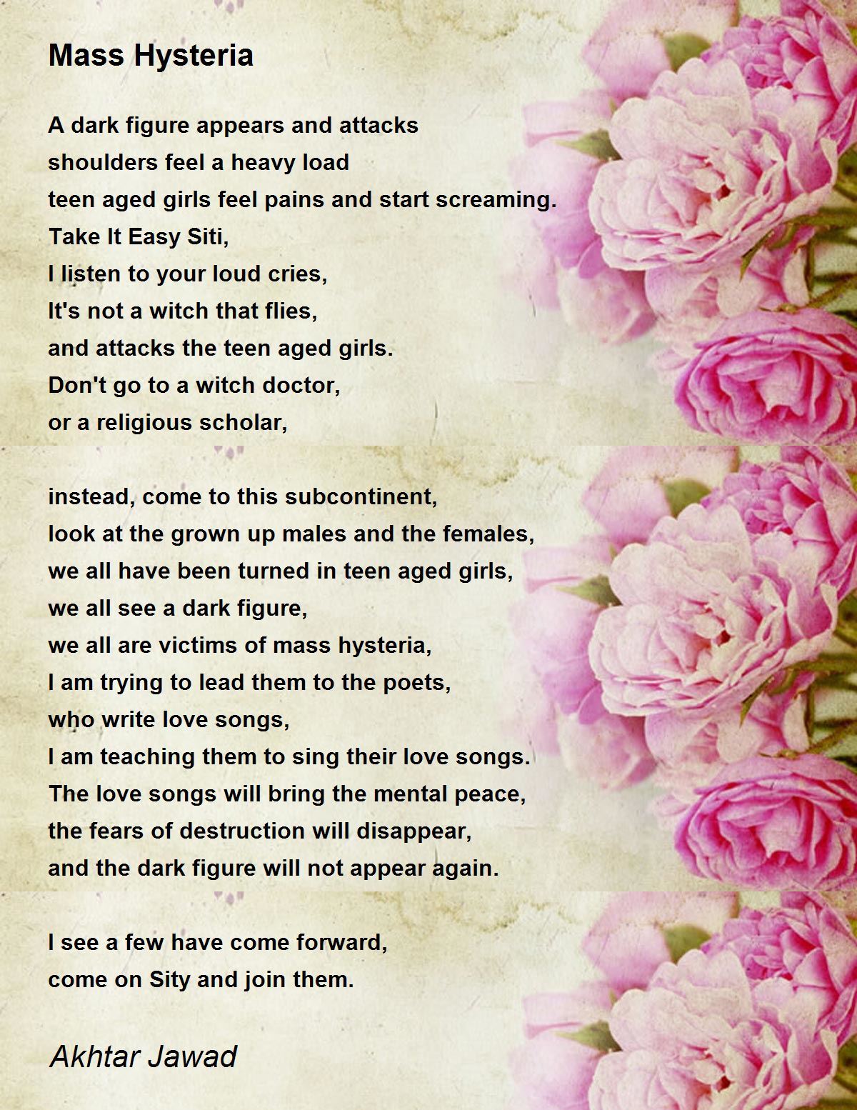 Mass Hysteria Mass Hysteria Poem by Akhtar Jawad