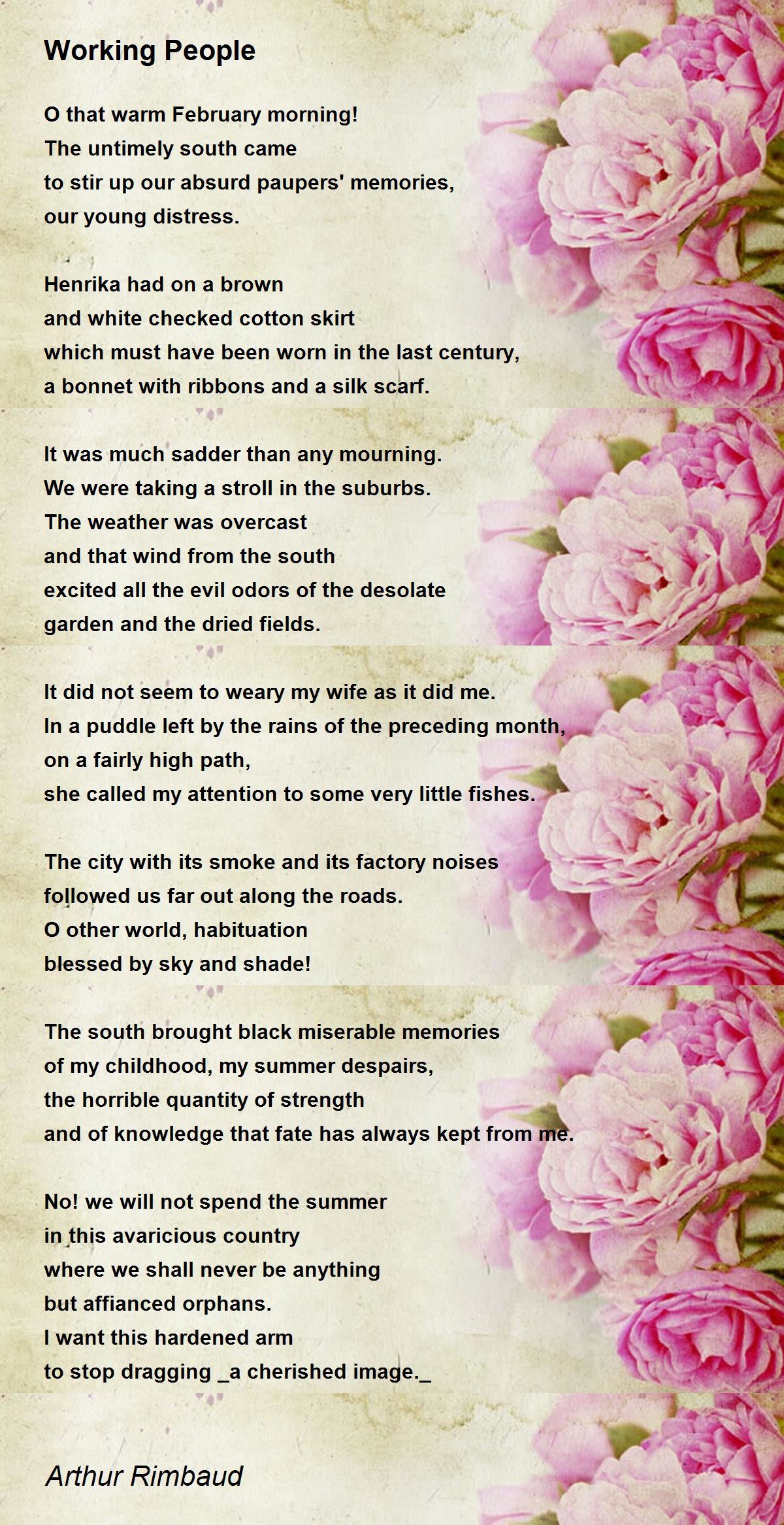 Working People Poem by Arthur Rimbaud - Poem Hunter