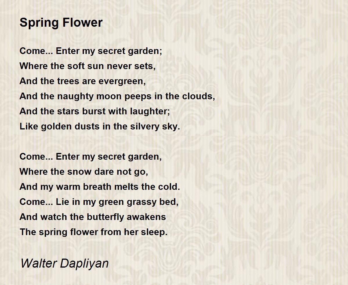 Spring Flower by Walter Dapliyan - Spring Flower Poem
