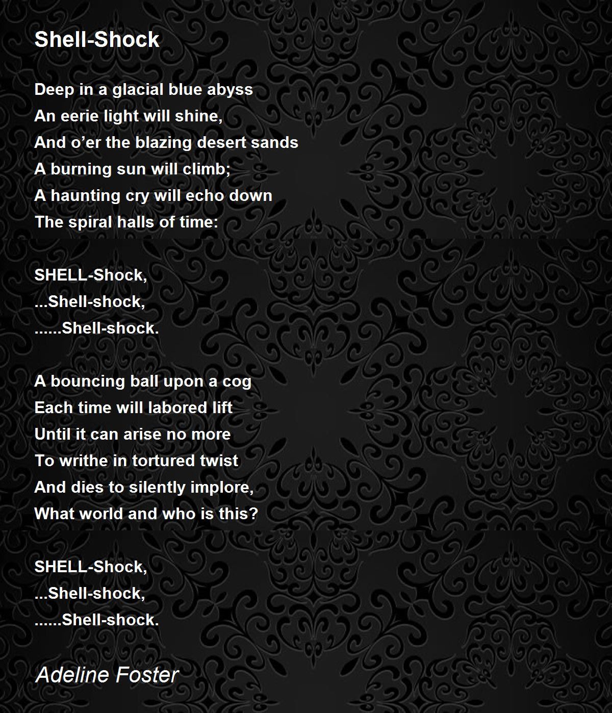 ShellShock ShellShock Poem by Adeline Foster