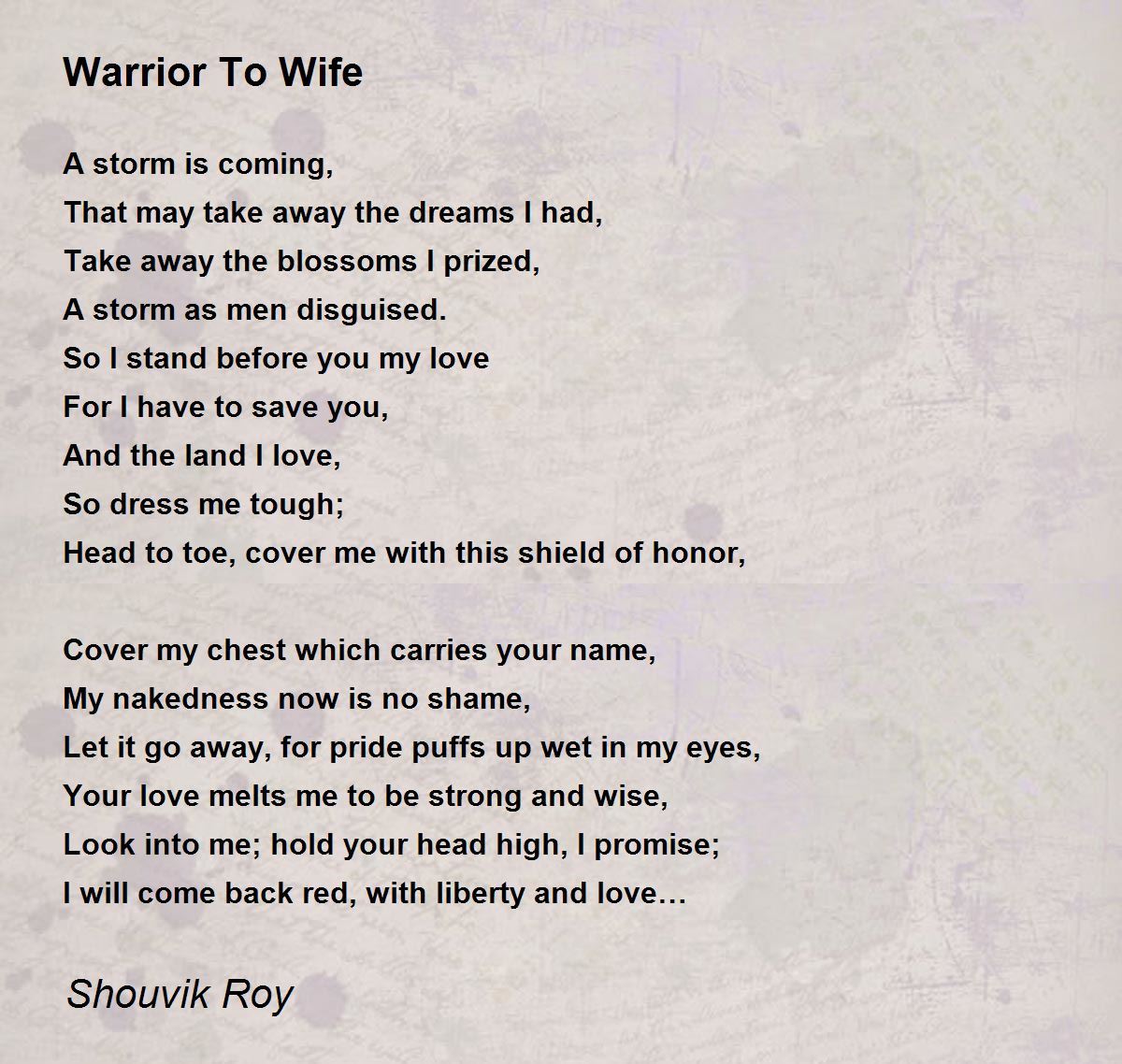 My soon to be wife poems