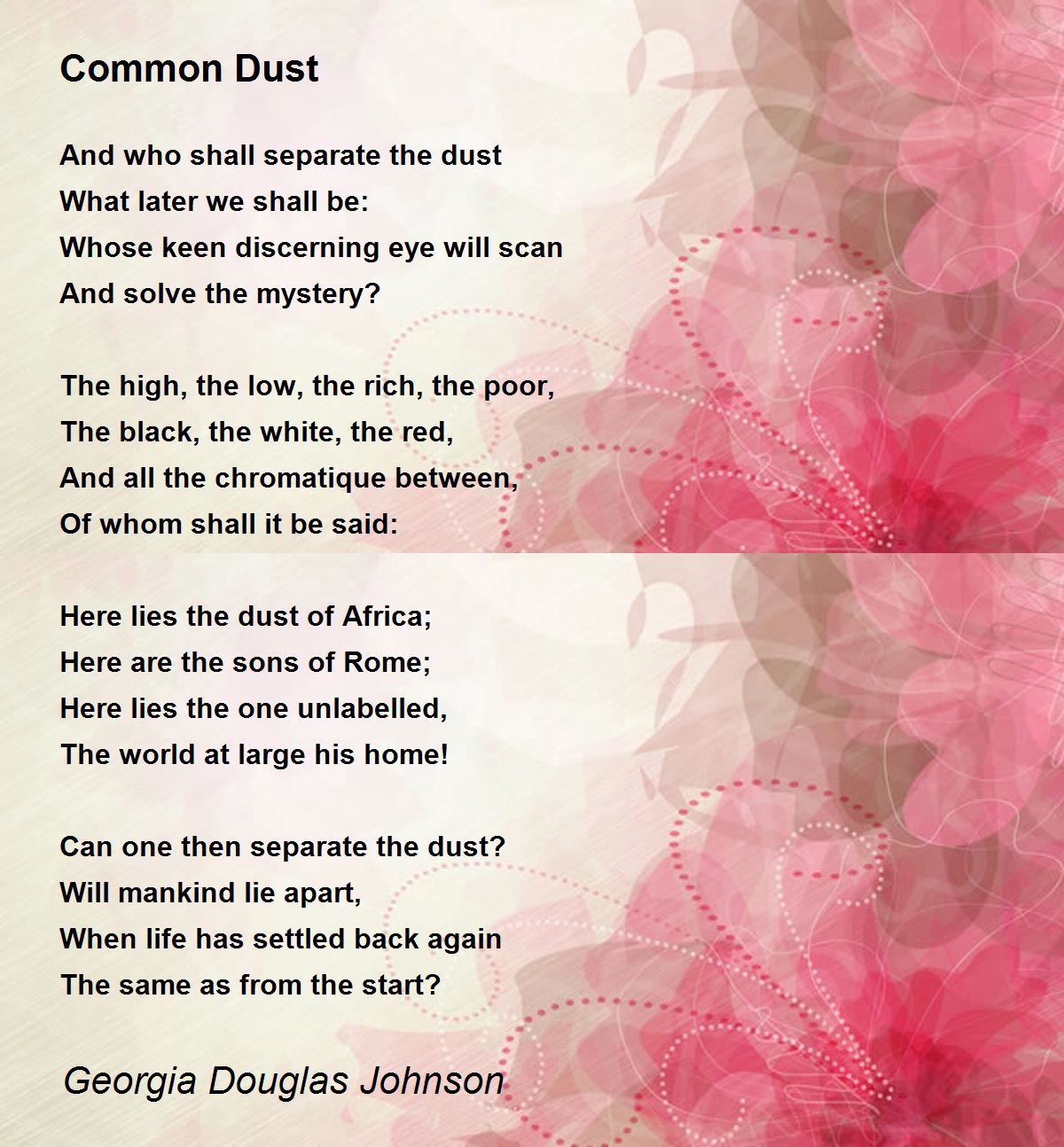 Common Dust Common Dust Poem by Douglas Johnson