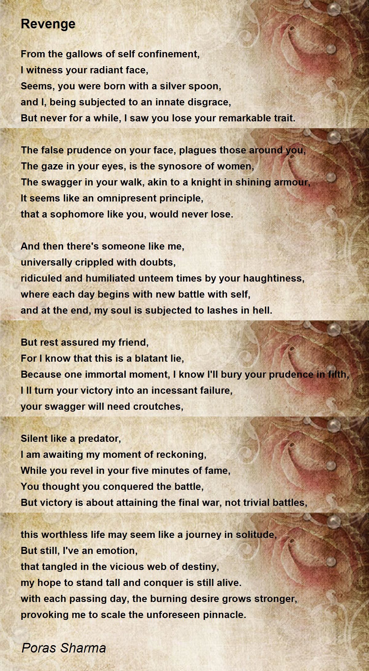 Revenge Revenge Poem by Poras Sharma