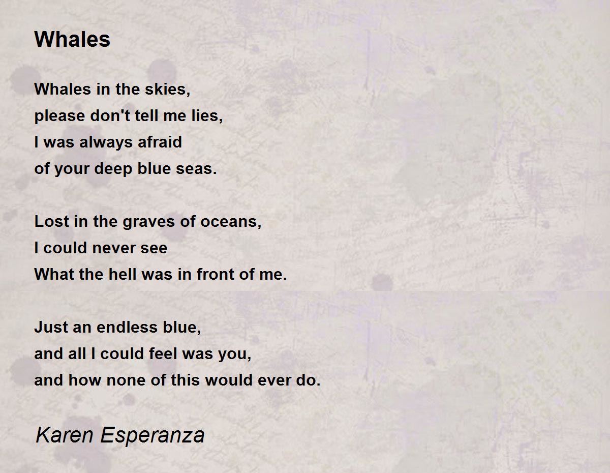Whales by Karen Esperanza - Whales Poem