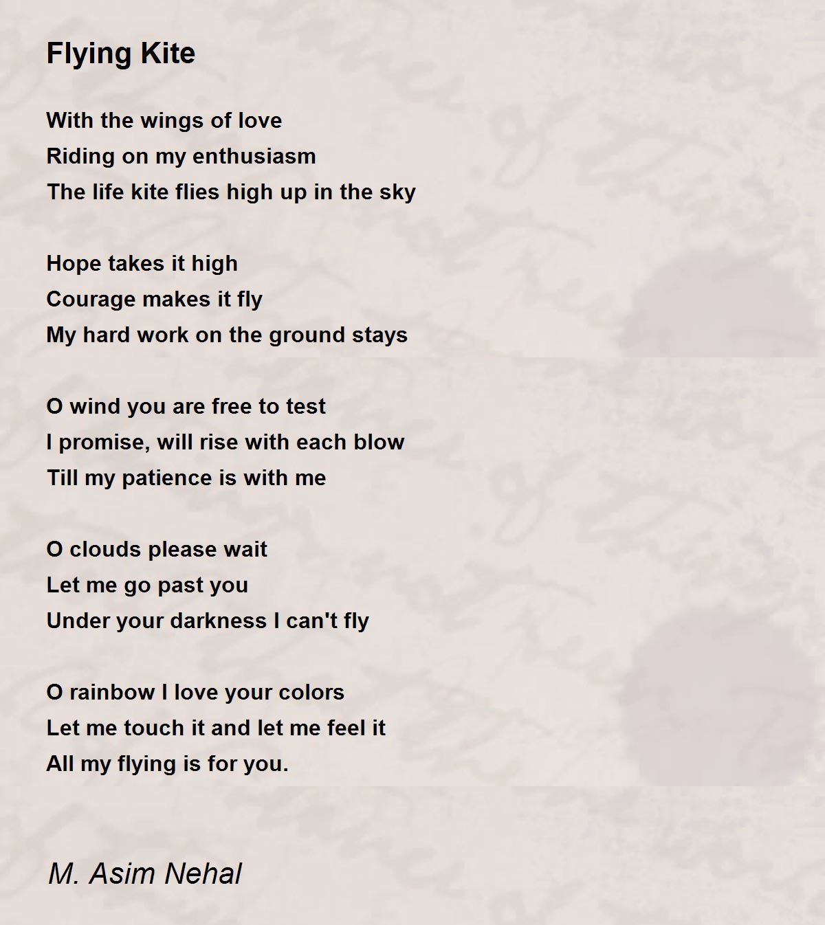 Flying Kite Flying Kite Poem by Dr. M. Asim Nehal