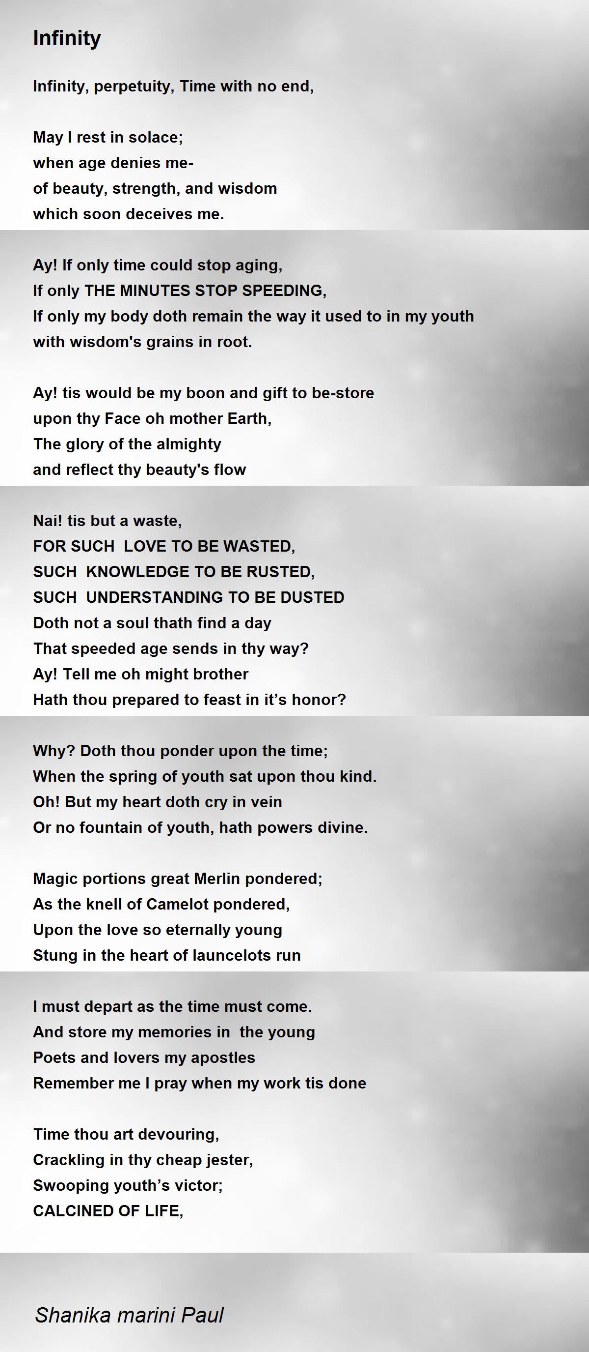 Infinity Poem by Shanika marini Paul - Poem Hunter
