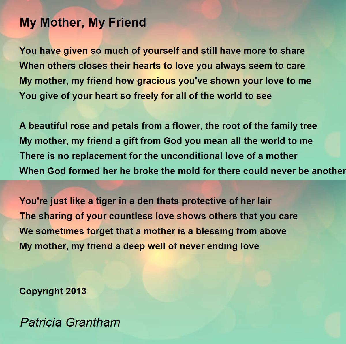 My Mom My Friend Poem 3