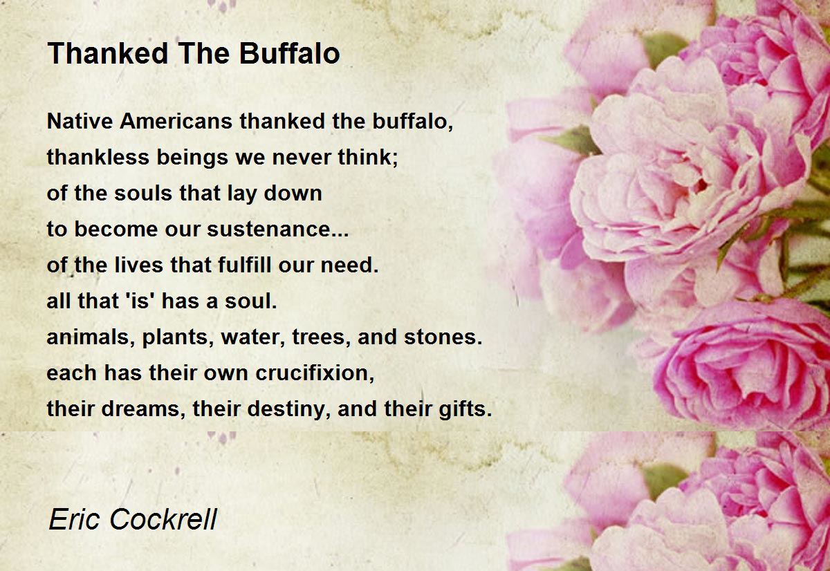 Thanked The Buffalo Thanked The Buffalo Poem by Eric Cockrell