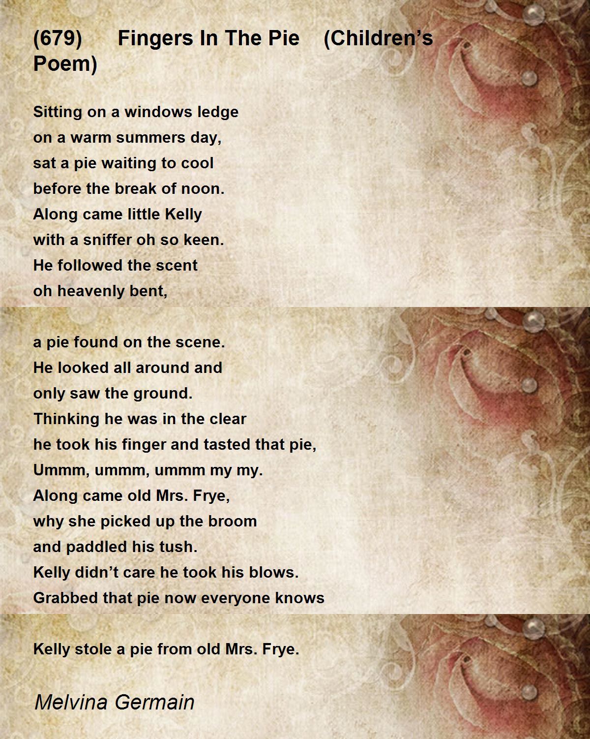 (679) Fingers In The Pie (Children’s Poem) (679) Fingers In The Pie