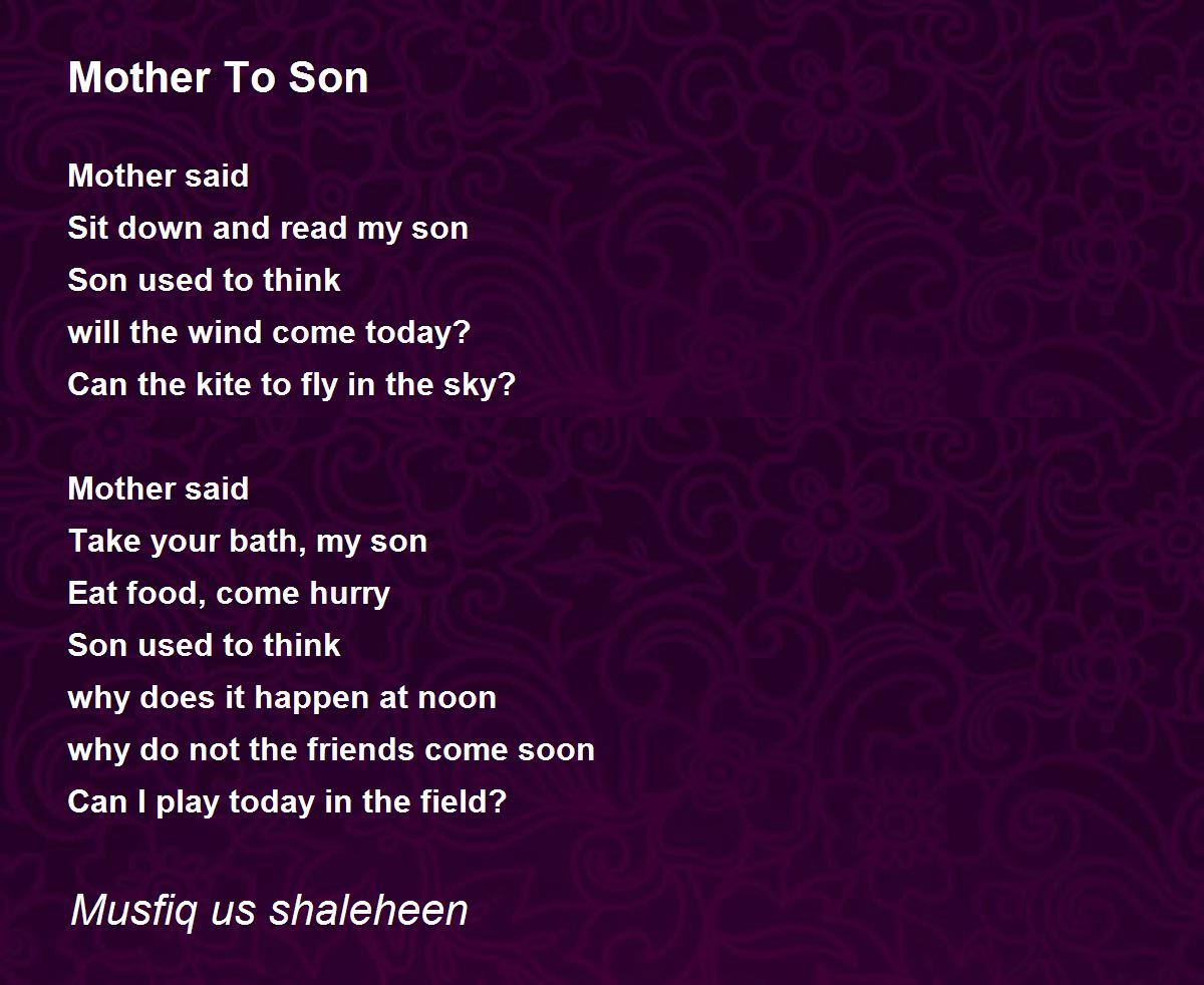 mother to son poem essay