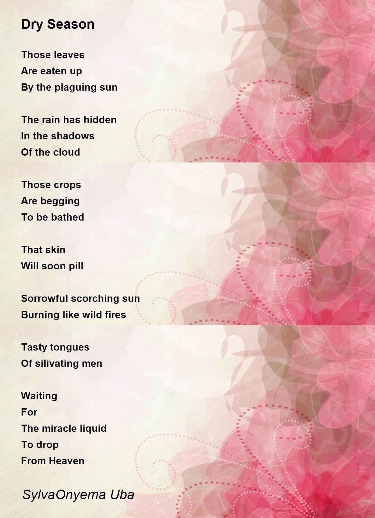 Dry Season by SylvaOnyema Uba Dry Season Poem