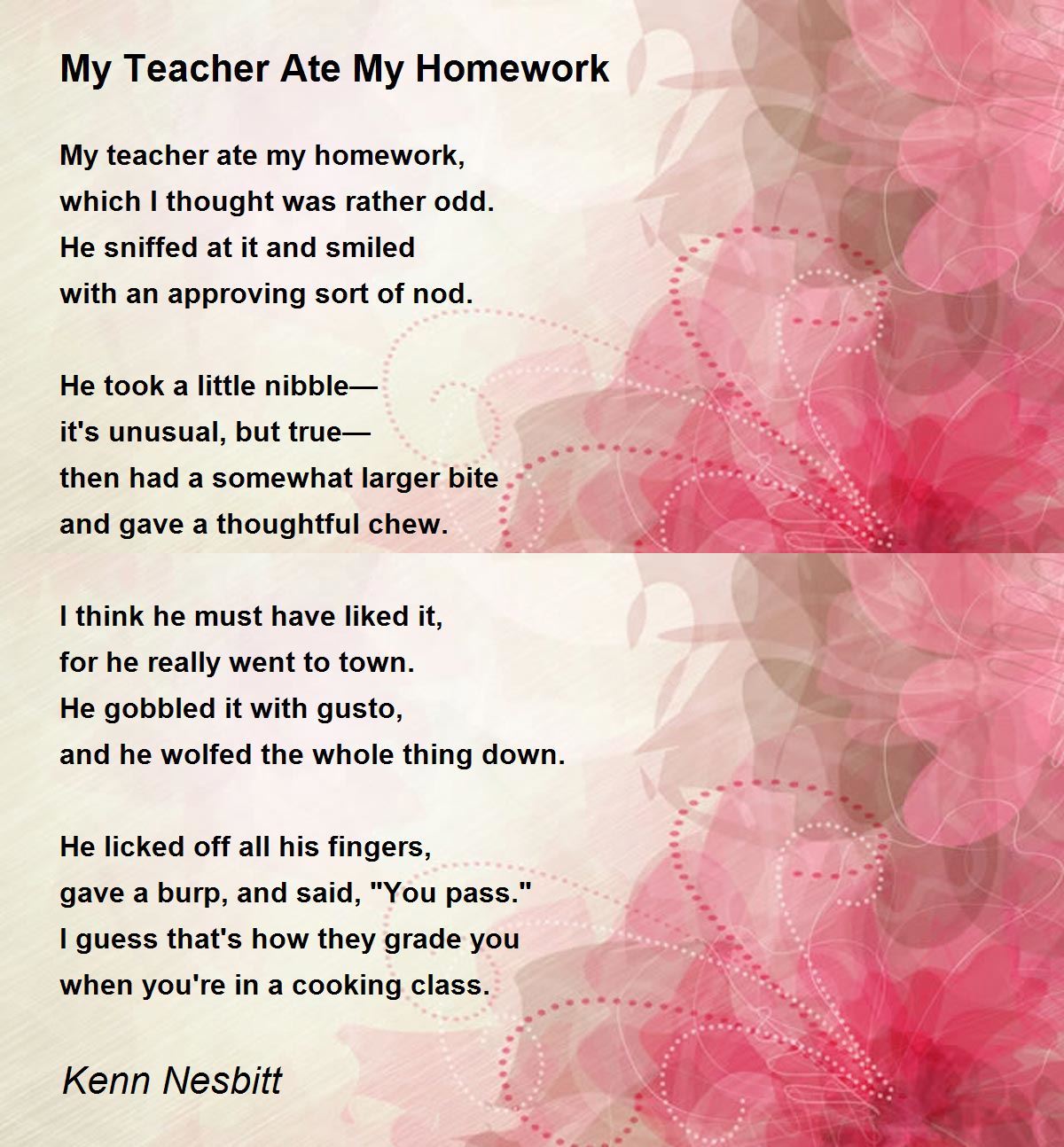 my computer ate my homework poem questions and answers pdf