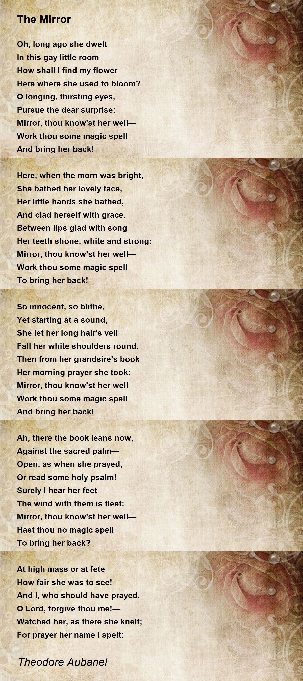 The Mirror by Theodore Aubanel The Mirror Poem