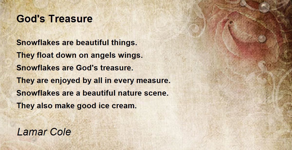 God's Treasure by Lamar Cole God's Treasure Poem
