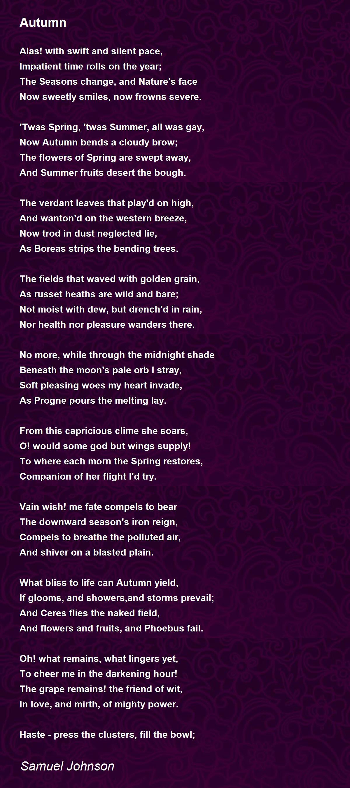 Autumn Poem by Samuel Johnson - Poem Hunter
