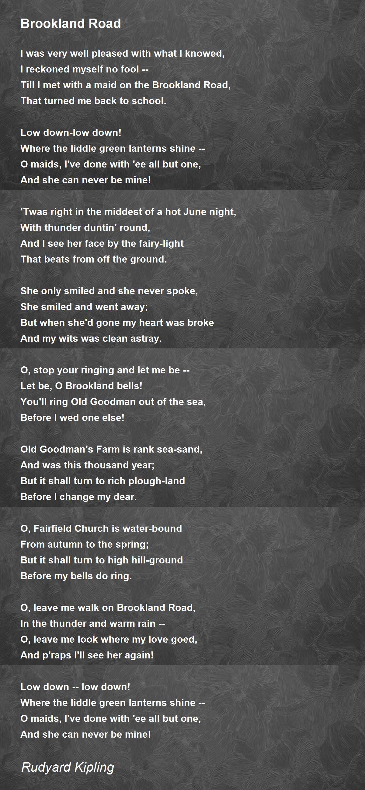 Brookland Road Poem by Rudyard Kipling Poem Hunter