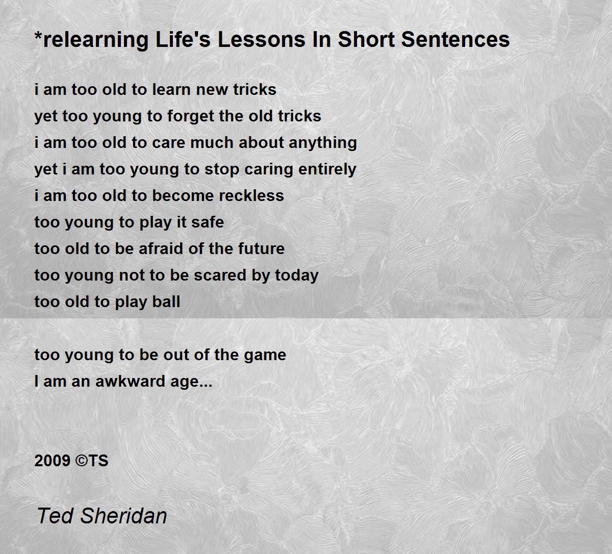 Poem about Lessons. Short sentences. Poems about travelling. Short poem about travelling.