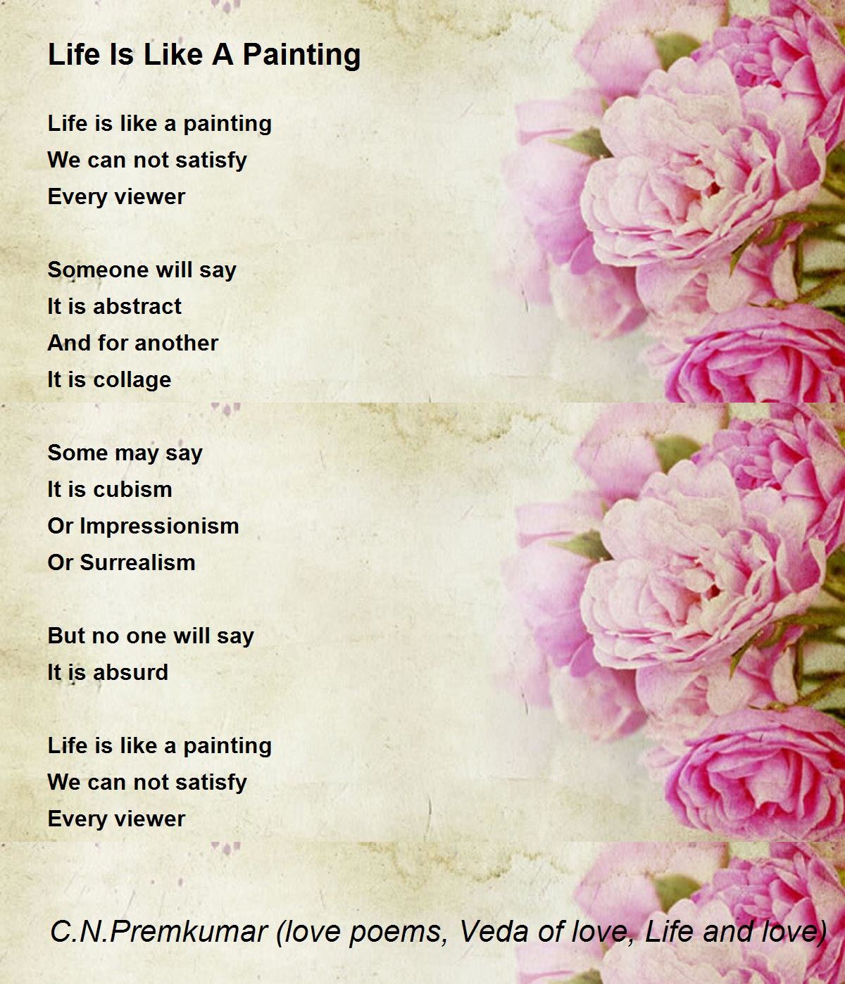 Life Is Like A Painting Life Is Like A Painting Poem by C N Premkumar