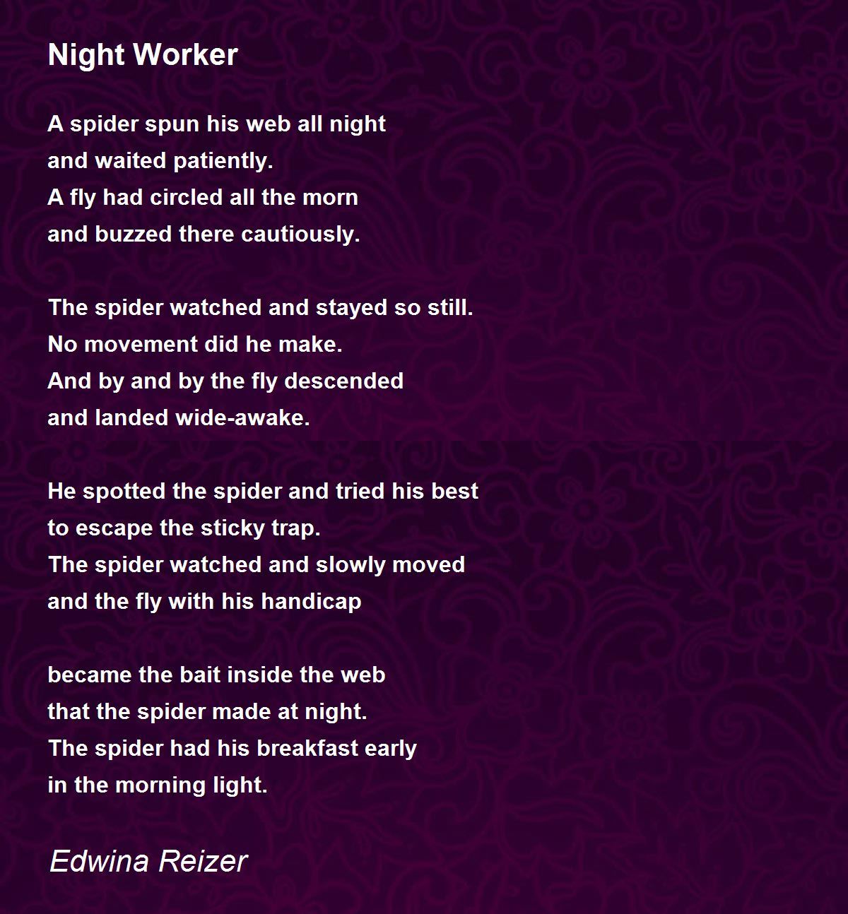 Night Worker Night Worker Poem by Edwina Reizer