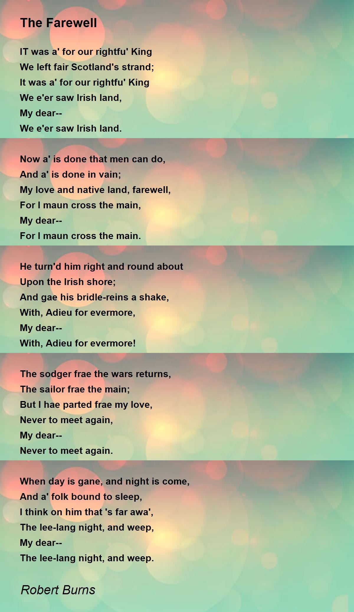The Farewell Poem by Robert Burns - Poem Hunter