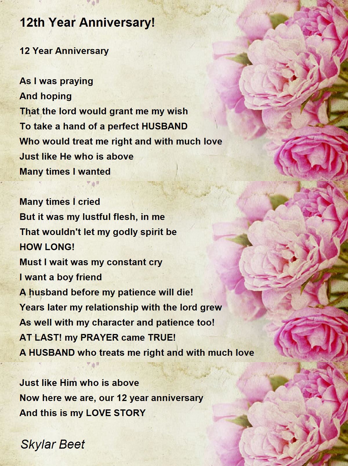 For our anniversary him on poems