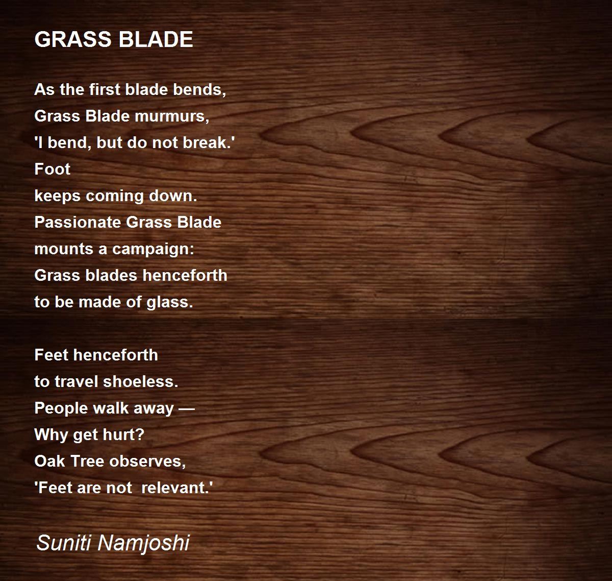 Blade Of Grass Poem Analysis